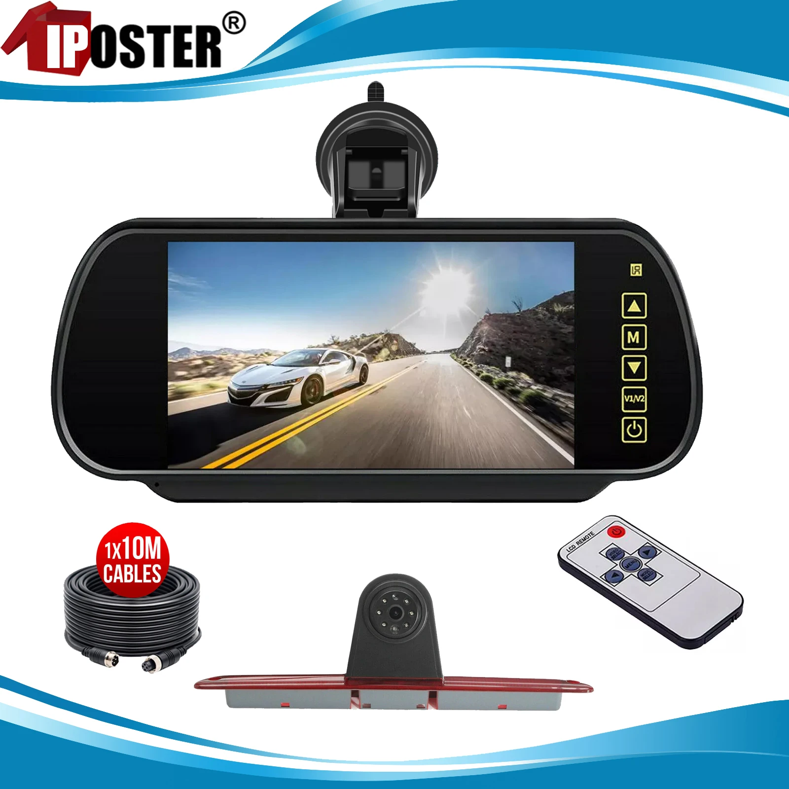 

iPoster 7 Inch IPS AHD Screen Car Monitor Windscreen Suction 1080P Reversing Camera Night Vision For Benz Sprinter & VW Crafter