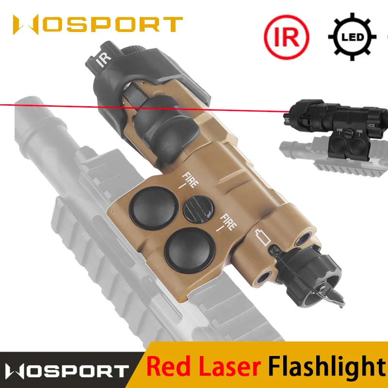 

Tactical Laser Flashlight Combo,Rail Mount Left Right Side-to-side Interchange, Airsoft Weapon Light, Red laser Flashlight