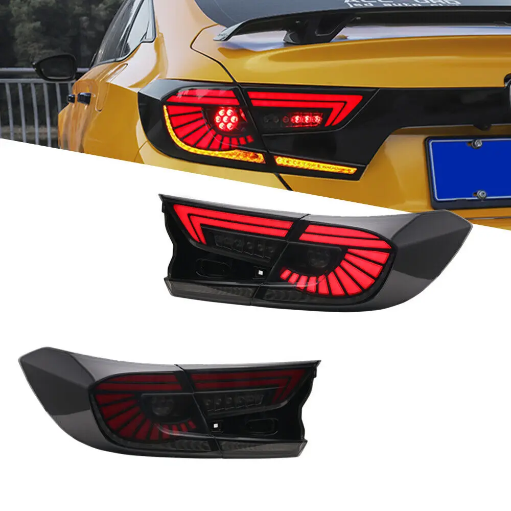 

LED Taillights Assembly For 2018-2022 Honda Accord 10th Gen Animation DRL Sequential Indicator Rear