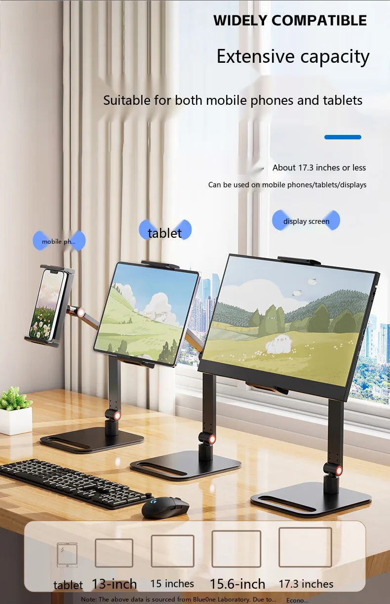 Verstellbarer Tablet-Ständer für den Schreibtisch, 30+ Stile, Magnetischer Clip-Arm für iPad, Handy, Laptop, Monitor, Faltbar – Detail 6