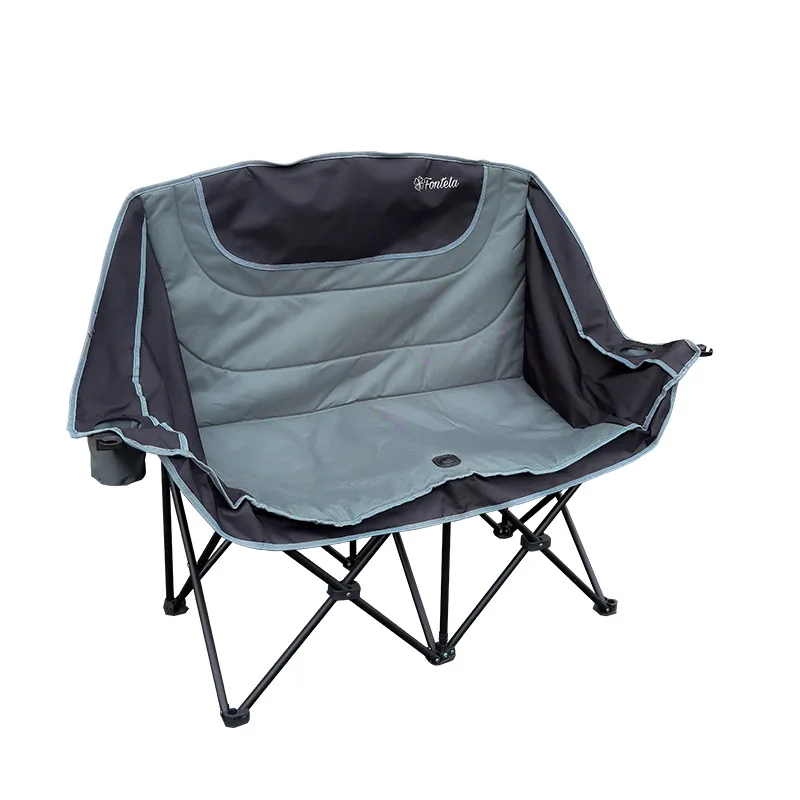 Thickened Double Camping Moon Chair, Foldable Outdoor Leisure Seat for Couples, Portable & Comfortab