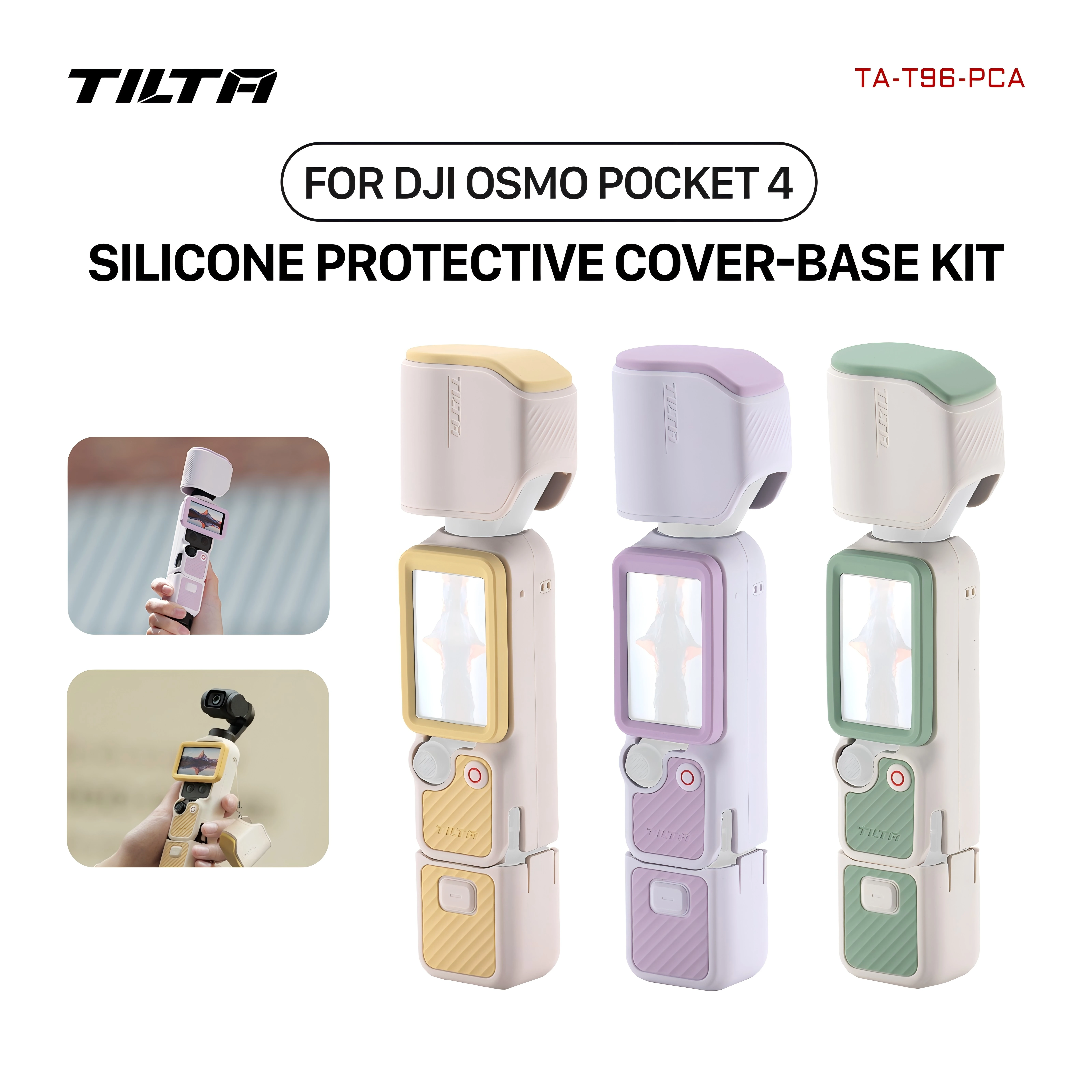 Kit de Capa Protetora de Silicone TILTA para DJI Osmo Pocket 4 com Capa para Câmera e Tela e Tampa de Lente TA-96