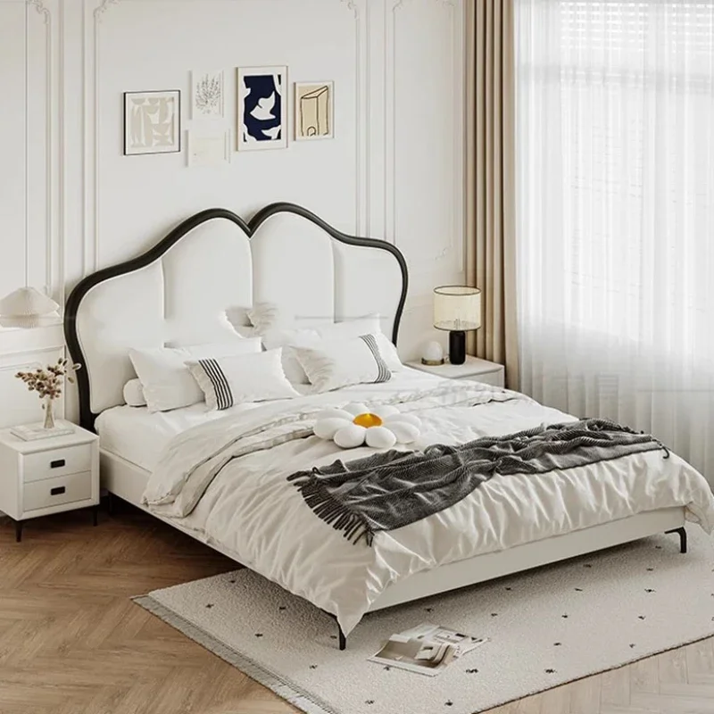 

King Size European Double Bed Frames Aesthetic Modern Luxury Queen Bed High End Sleeping Bedroom Furniture