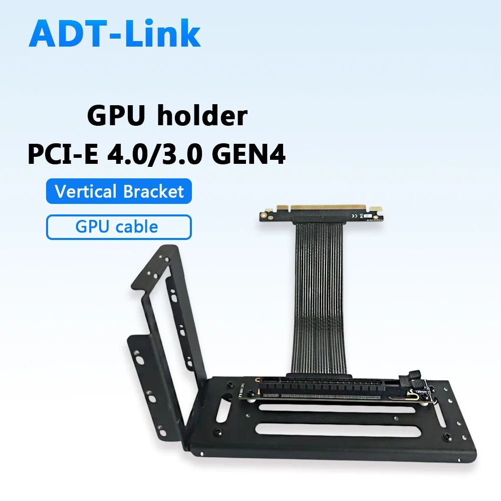 PCI-E 4.0 3.0 X16 To X16 ATX GPU Cable Mount Vertical Support Bracket Graphics Card Holder GEN4 PCIE 16X Riser Extender Adapter