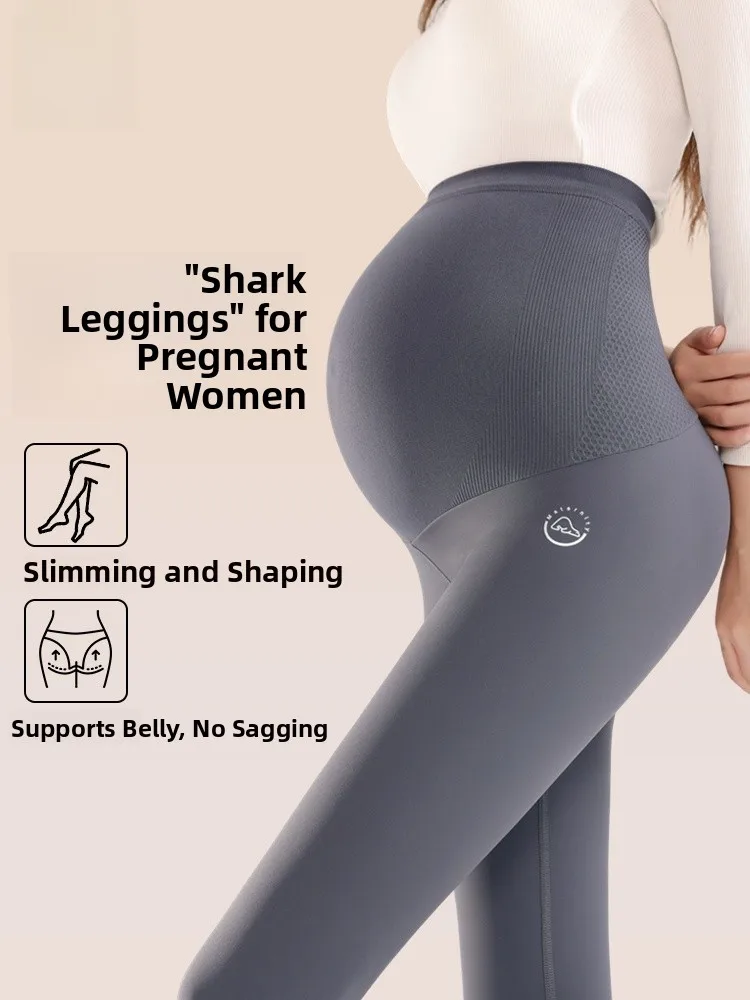 

Pregnant Women arkskin Pants High Waist Cotton Yoga Trousers Fce Lined Thi Warm Boting Pants No Slip Winter Wear