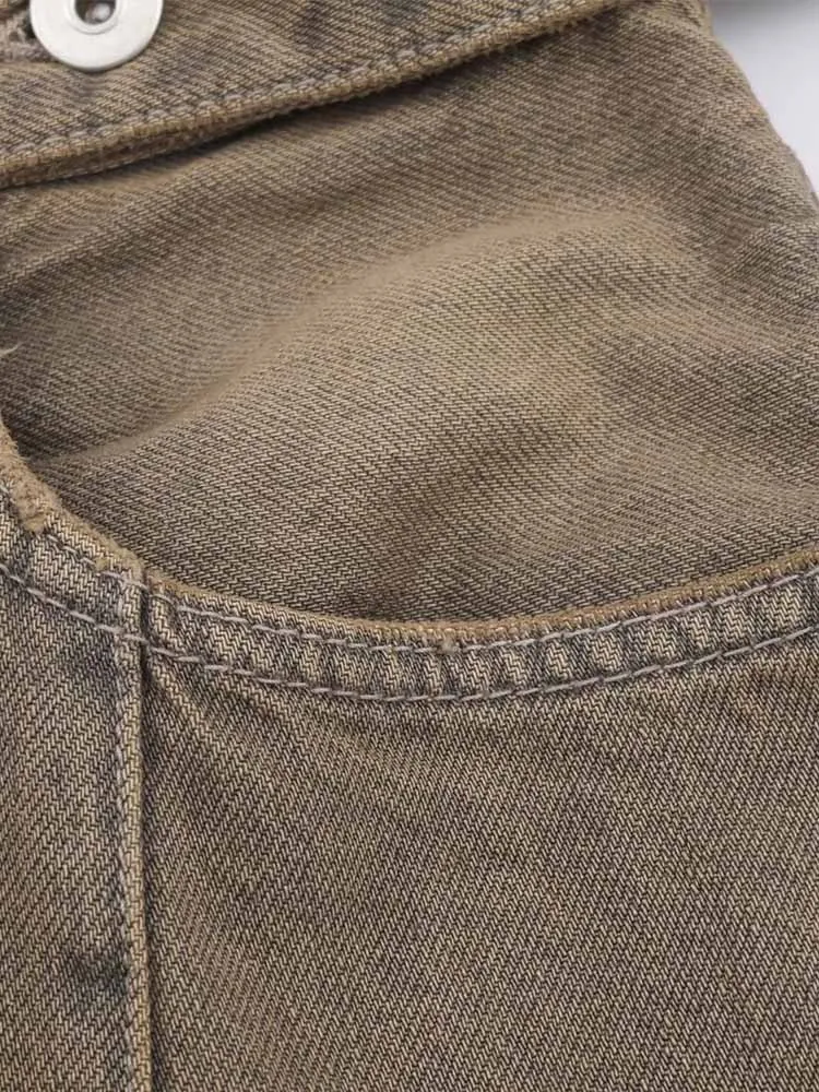 ملابس نسائية على الطراز الأوروبي والأمريكي، موضة جديدة، بسيطة ورجعية، متعددة الاستخدامات، فضفاضة، منخفضة الخصر. #5