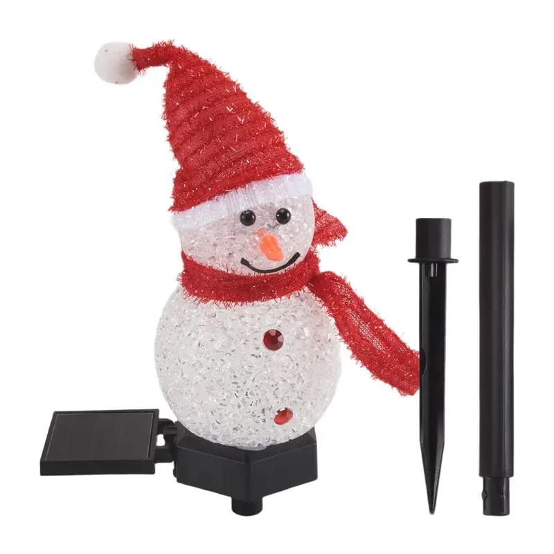 

AB08-Christmas Decorations Solar Lights Outdoor Garden Decor Snowman-Christmas Ornaments Solar Powered Garden Decor E Easy Insta