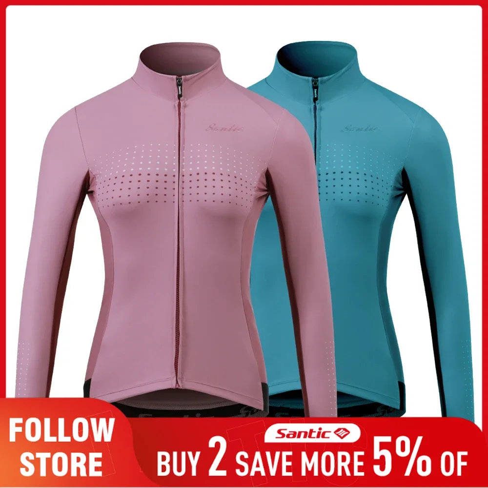 

Santic женская велосипедная куртка весна осень уличная велосипедная ветровка с длинными рукавами MTB дорожная езда ветрозащитные байкерские трикотажные топы