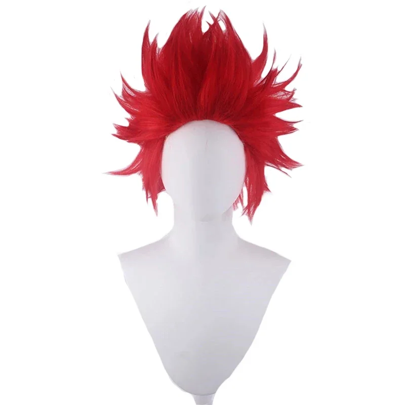 My Boku no Hero Academia Eijirou Kirishima Eijiro Short Red Heat Resistant Cosplay Costume Wig + Wig Cap