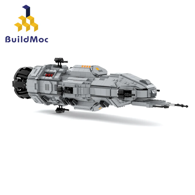 BuildMoc Expanse Rocinante-Corvette-Class Light Frigate Building Blocks Set Mid Scale MCRN-Tachi Donnager Spaceship Bricks Toys