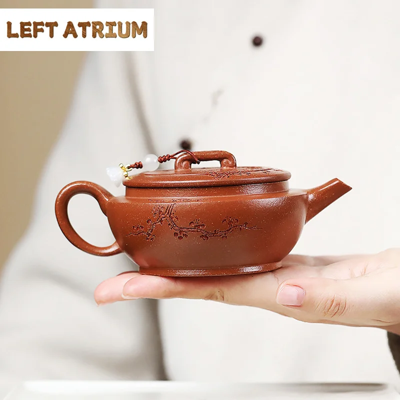 150ml Chinese Yixing Purple Clay Teapot Large Caliber Handmade Plum Blossom Tea Pot Beauty Tea Infuser Kettle Zisha Tea Set