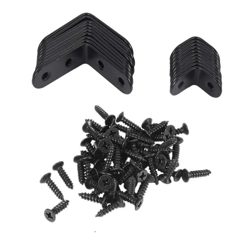 

PORK-80 Pcs Black L Brackets 90 Degree Angle Joint Bracket Fastener For Wood Chair Bookshelf Board (40Pcs-40Mm/40Pcs-20Mm)