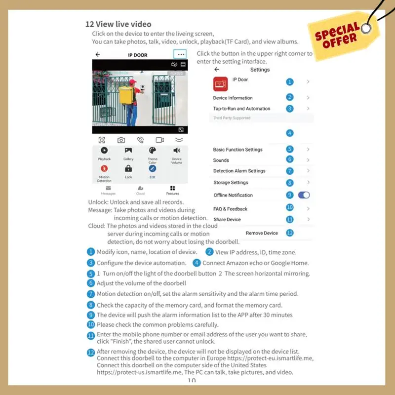 

2MP Tuya умный видеодомофон 1080P камера домофон беспроводной дверной звонок камера европейского стандарта