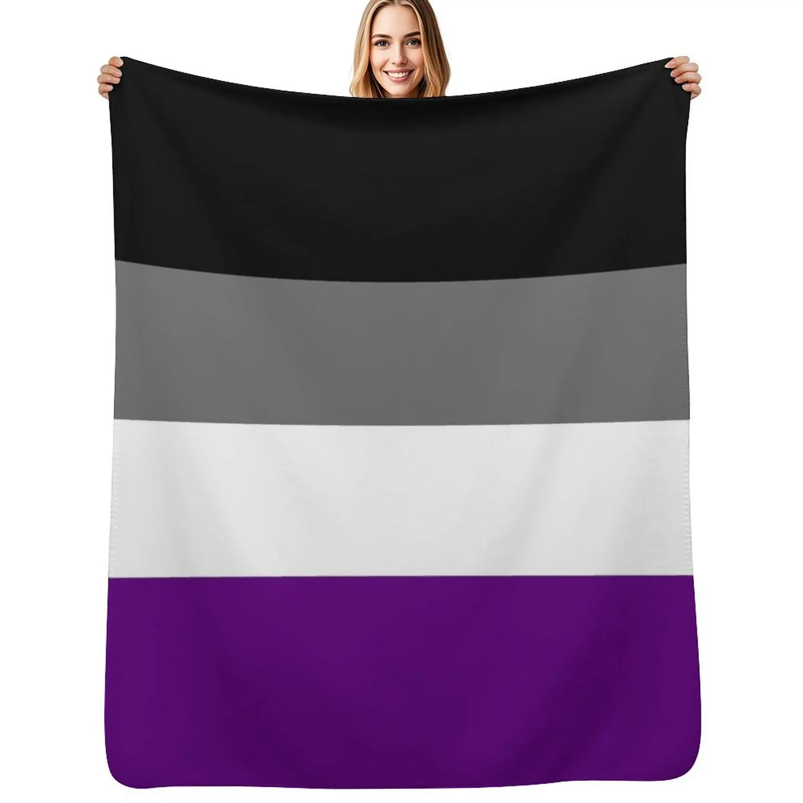 Seamless Repeating Asexual Pride Flag Pattern Throw Blanket Cozy Sofa Blanket for TV Watching Napping
