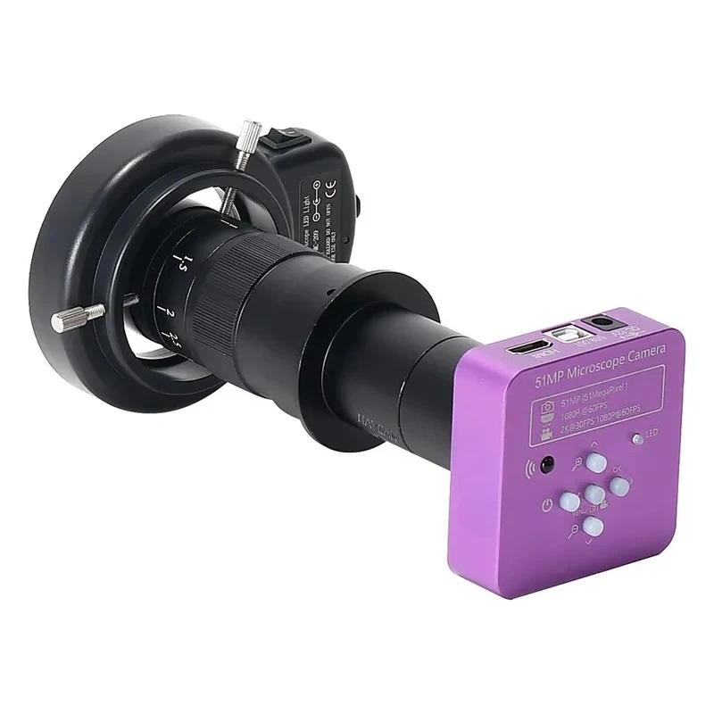 for 51MP Monocular Video Electron Microscope for Mobile Phone Repair 180X Magnifying Glass PCB Inspection Tool Digital Zoom