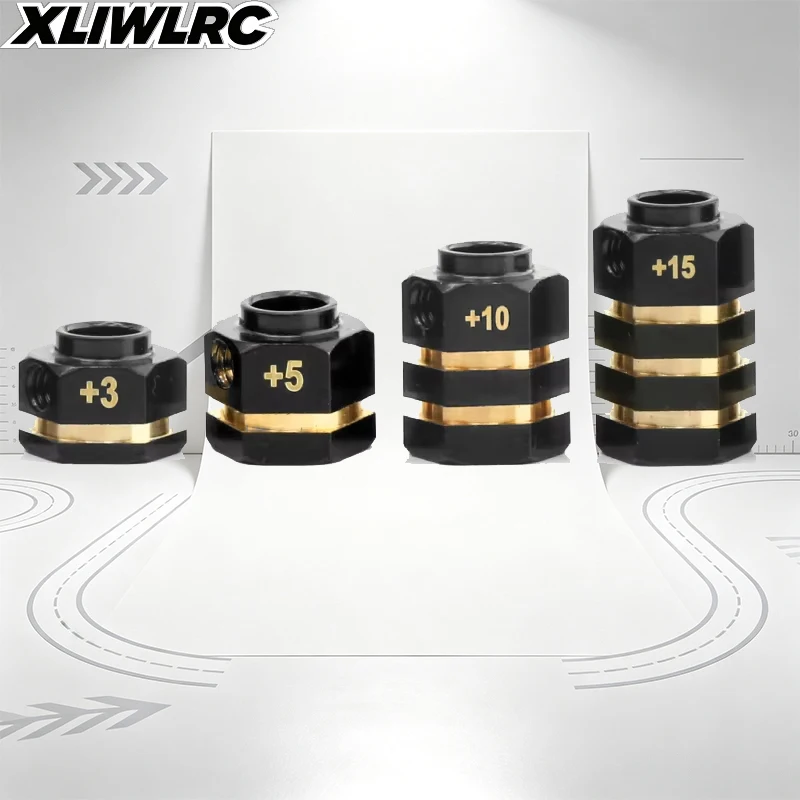 4PCS Brass Weighted Extended Hex Adapter,12mm Widening Wheel Hub for TRX4 TRX6 RC Crawler,Heavy Weight Wheel Axle Upgrade Parts