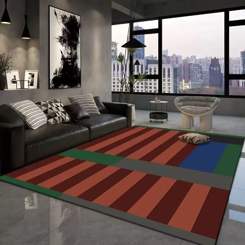 

Современный геометрический абстрактный стиль, моющийся пушистый ковер для декора гостиной, нескользящий мягкий ковер, большой складной коврик для ног