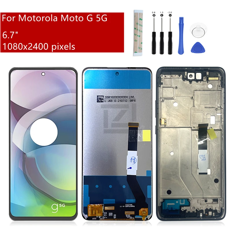 

For Motorola Moto G 5g LCD Display Touch Screen Digitizer Assembly With Frame For Moto G 5g Display Replacement Repair Parts