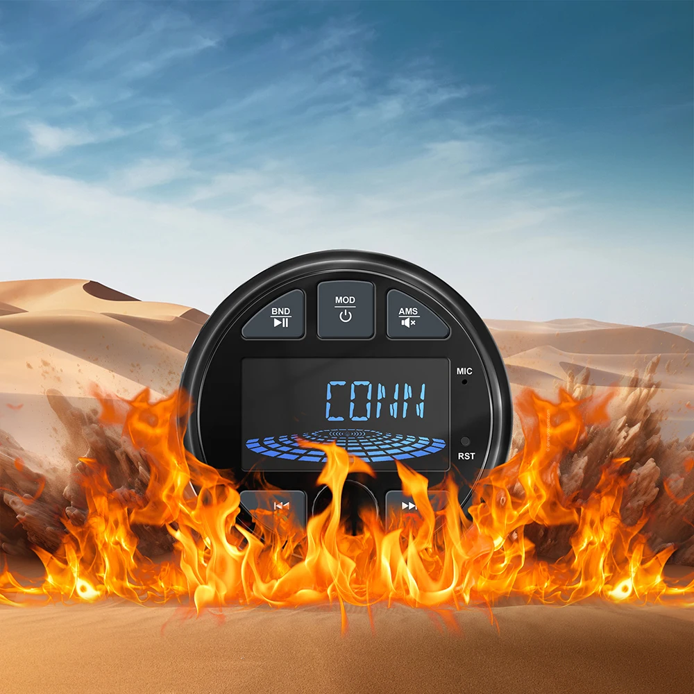 NUOVA Radio per barche Sorgente stereo marina Lettore multimediale AM FM RDS Ricevitore MP3 MP4 Riproduzione video Bluetooth AUX per ATV UTV Carrello Moto