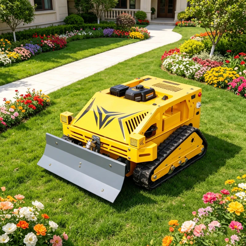 Customized Remote Control Flail Mower saline river flat mulch recycling, shred weeds to improve saline soil fertility