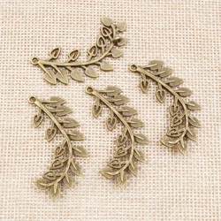 6pcs 46x14mm Antique Bronze Plated Leaf Style Handmade Charms Pendant:DIY for bracelet necklace