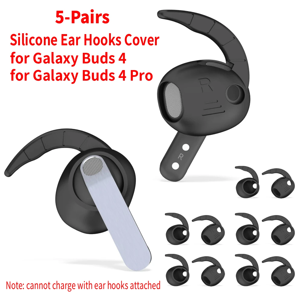 Silikon-Ohrbügel-Abdeckung für Galaxy Buds 4 und Galaxy Buds 4 Pro Ohrpolster Weiche Rutschfeste Ohrstöpsel-Hülle für Fitness, Laufen, Joggen
