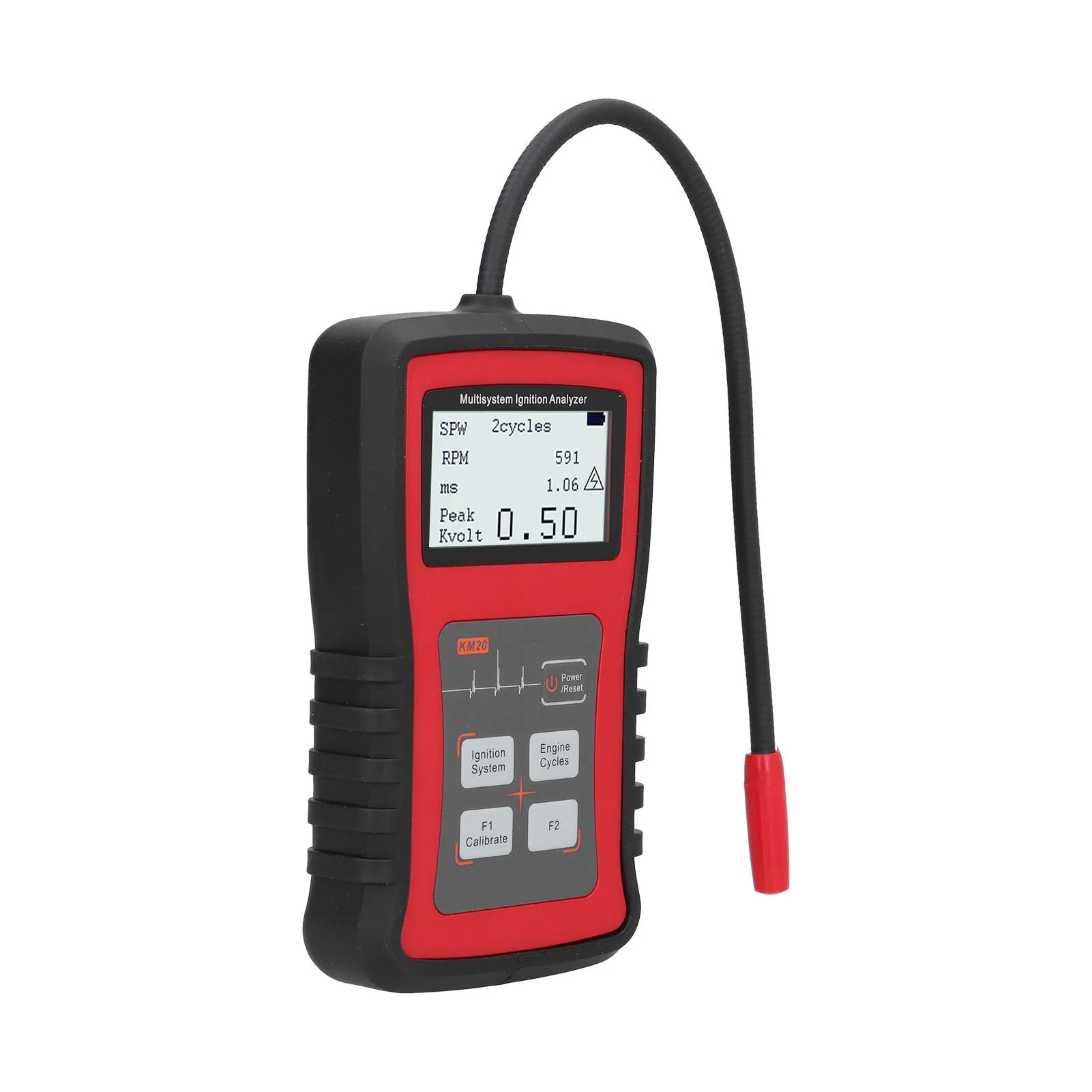 

Анализатор зажигания KM20, 24 Вт, многосистемный ЖК-дисплей, инструмент для измерения оборотов в минуту для проверки системы зажигания автомобиля