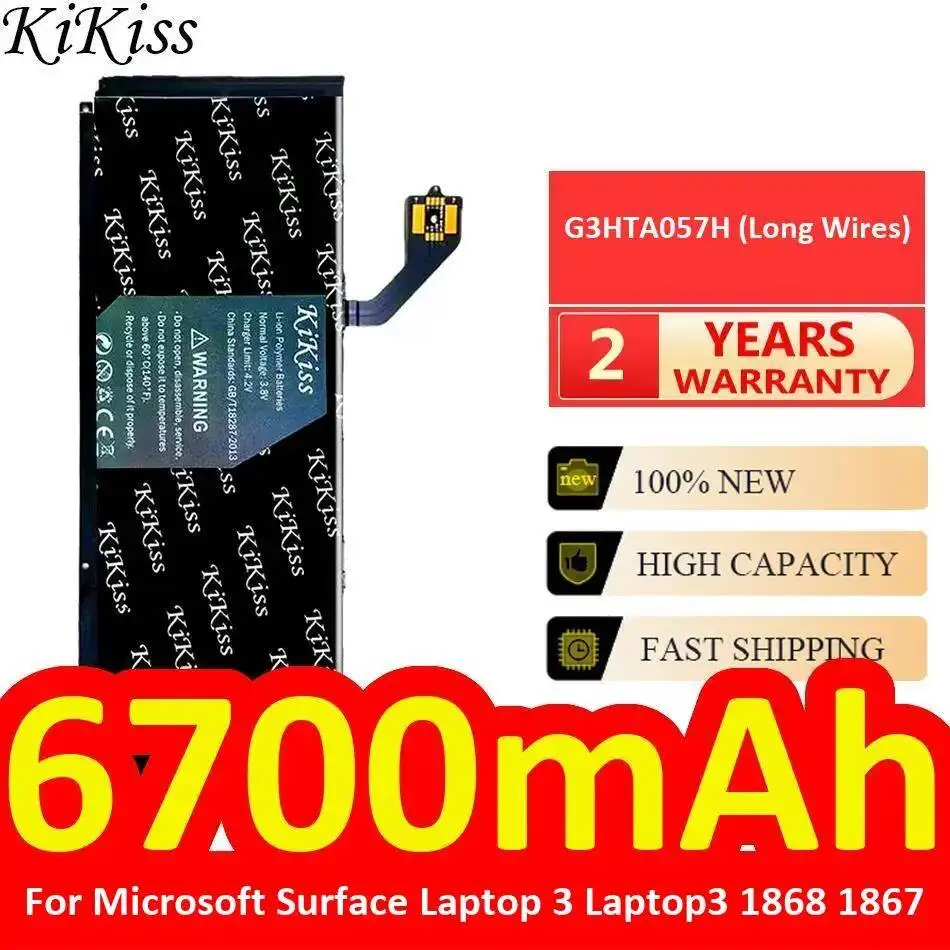 

Аккумулятор G3HTA057H с длинными проводами для Microsoft Surface Laptop 3 4 5 1867 1868 1872 1873 1958 1959 1978 1979 1950 1951 1952 1953