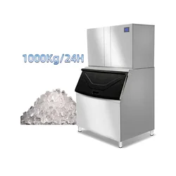 Industrial Ice Machine 1 Ton 1000kg Stainless Steel Commercial Ice Cube Block Making Machine Ice Maker Machine for Business