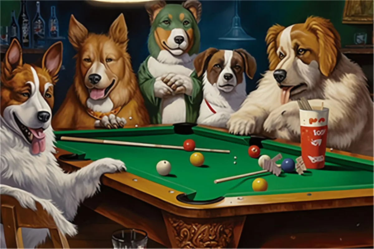 

Пазлы для взрослых, 500 шт., пазлы для собак, играющий в бассейн, бильярд, формация, деревянные, чтобы исследовать и наслаждаться подарками для дома