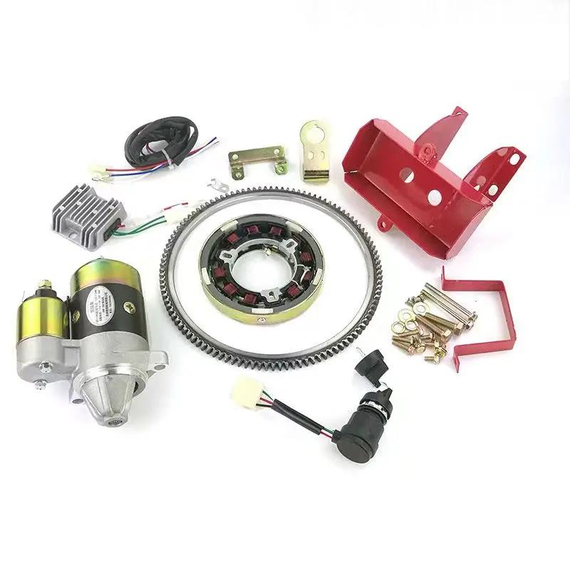 ELECTRIC START CONVERSION KIT FOR 170F 173F 5KW GENERATOR DIESEL ENGINE  STARTER MOTOR FLYWHEEL RING GEAR