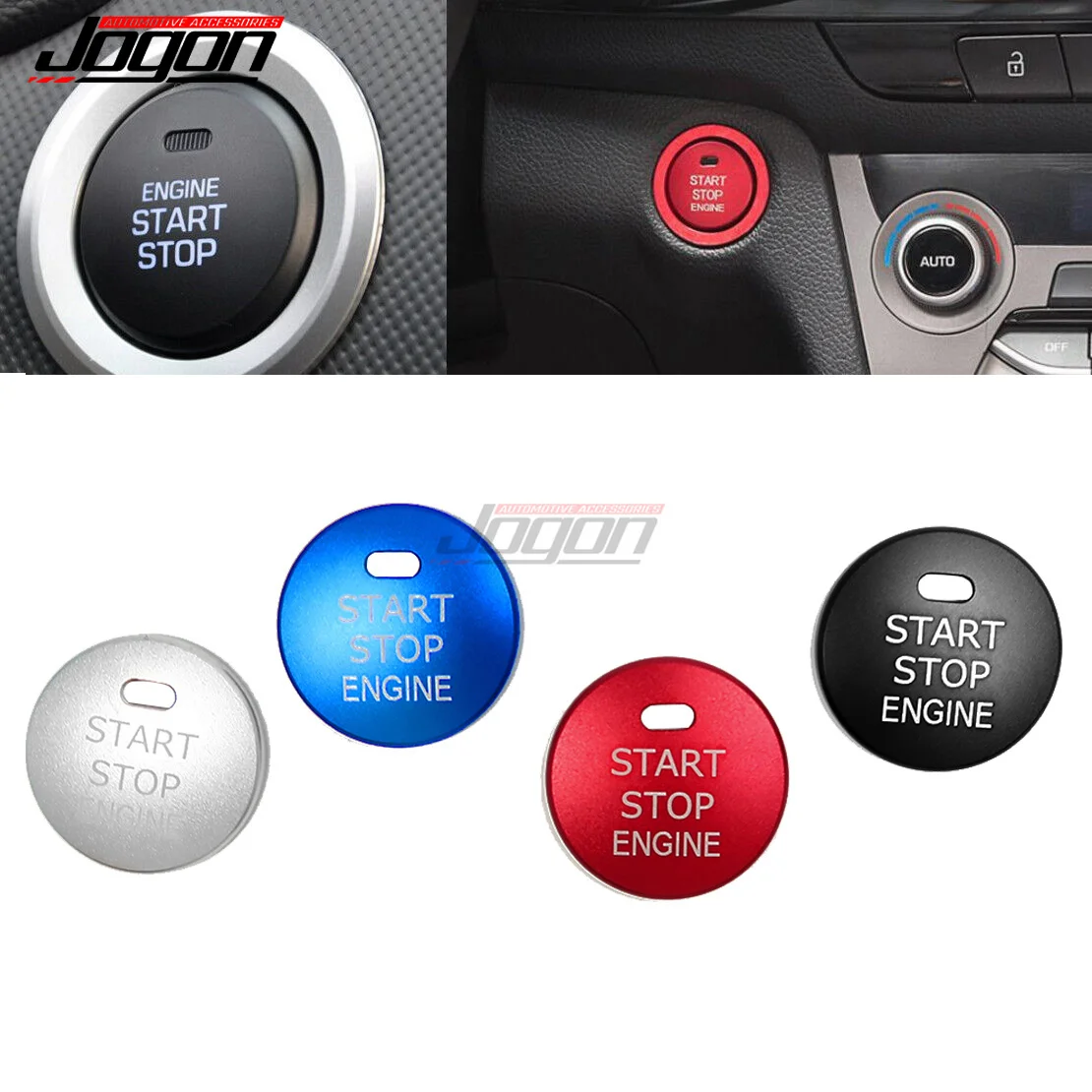 For Hyundai Elantra MD Sonata i30 i45 YF Aluminum Alloy Start Stop Engine Device Button Switch Cover Interior Car-styling