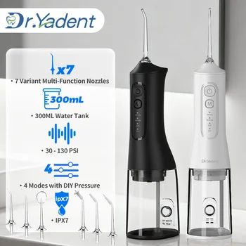 Dr.Yadent YD06 Cordless Oral Irrigator WaterFlosser 300ML Portable Water Jet USB-C Fast…