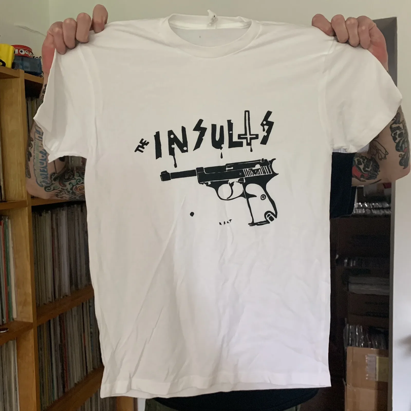 Insults T Shirt Punk Rock KBD Last Laugh Killed By Death SIZE SMALL SM S White