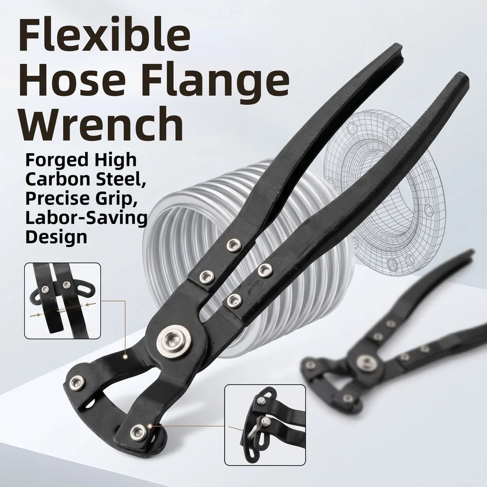 Carbon Steel Wrench Industrial Flange Pliers Offset Guide Design Reinforced Rivet Structure Non-slip for Comfort Grip