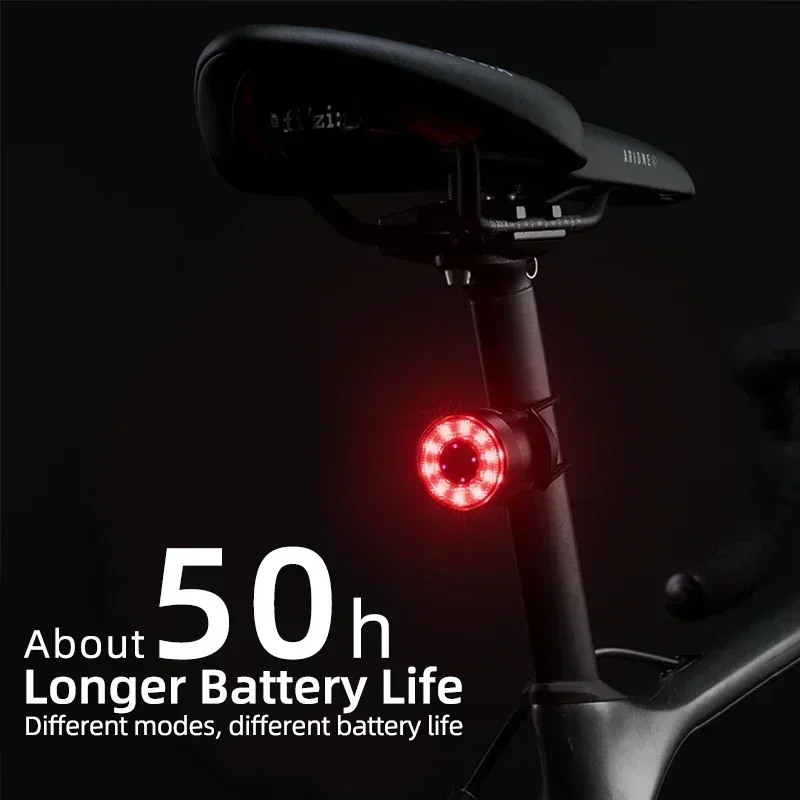 ROCKBROS Bicycle RearUSB Charging Safety Warning Cycling Light Colorful Bicycle Tail Light Bike Light Bike Accessories