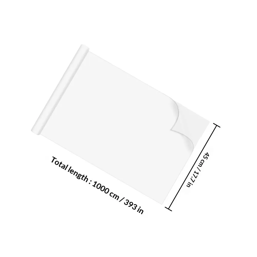 1 Roll Dry Erase Whiteboard Sticker for Wall Static Cling Reusable Erasable Surface Smooth Writing PP Material Electrostatic