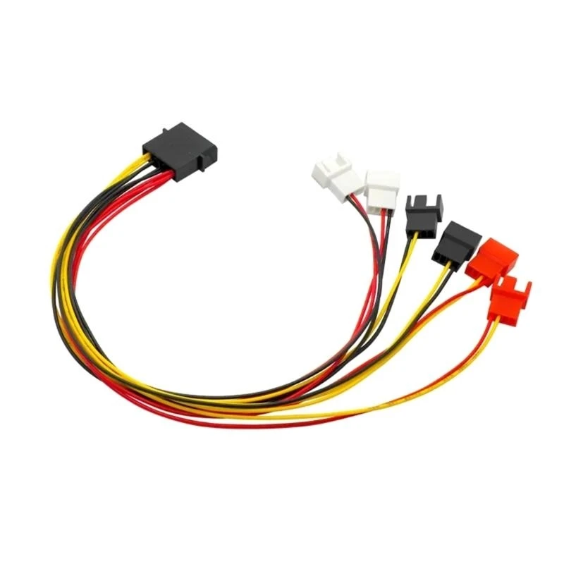4Pin Cooling Fan Splitter Y Power Cable for PC Case Fan 12V 7V 5V