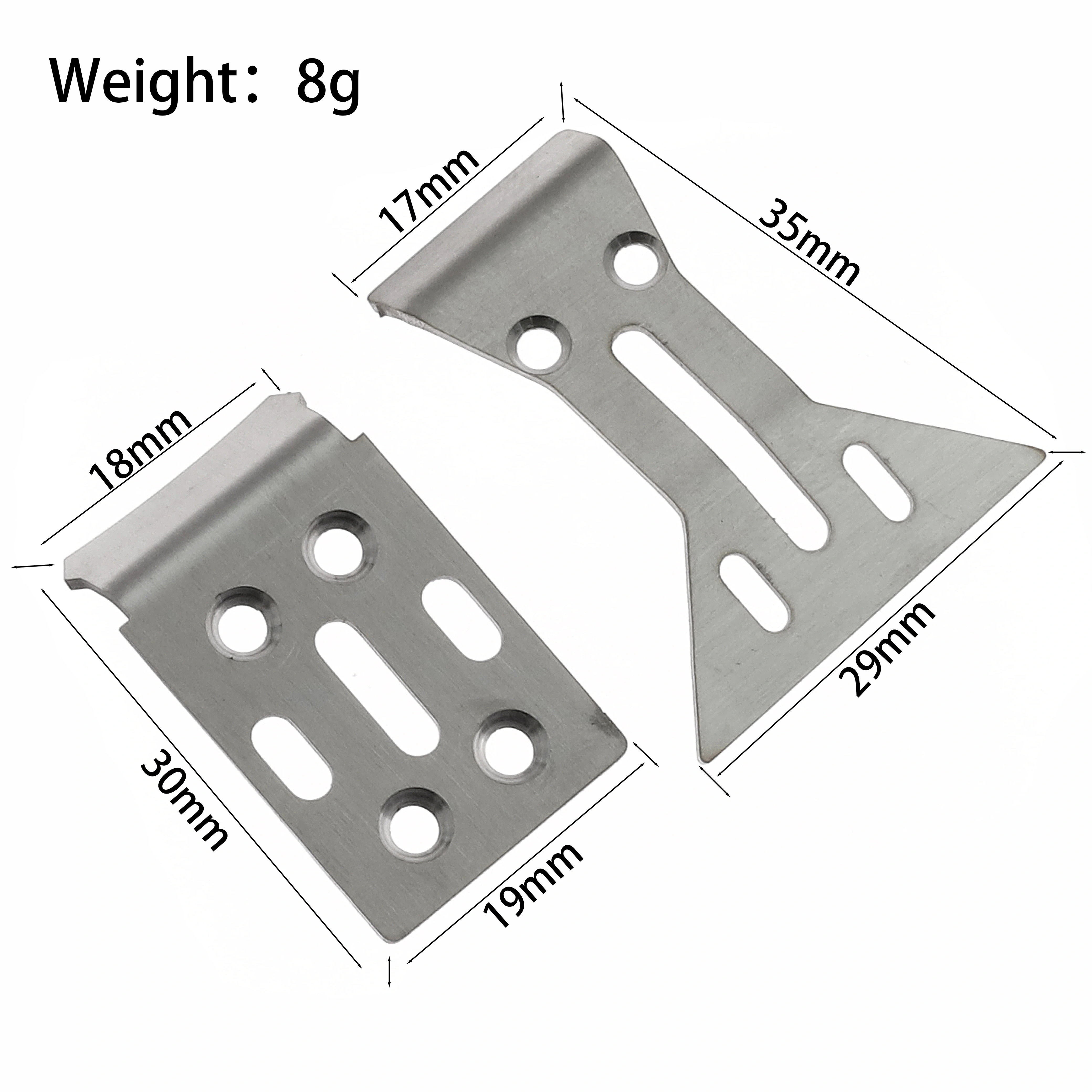 Stainless Steel Skid Plate Front Rear Chassis Armor Bottom Guard for Losi 1/24 Micro-B 2WD Baja Buggy RC Car Upgrade Parts Prote