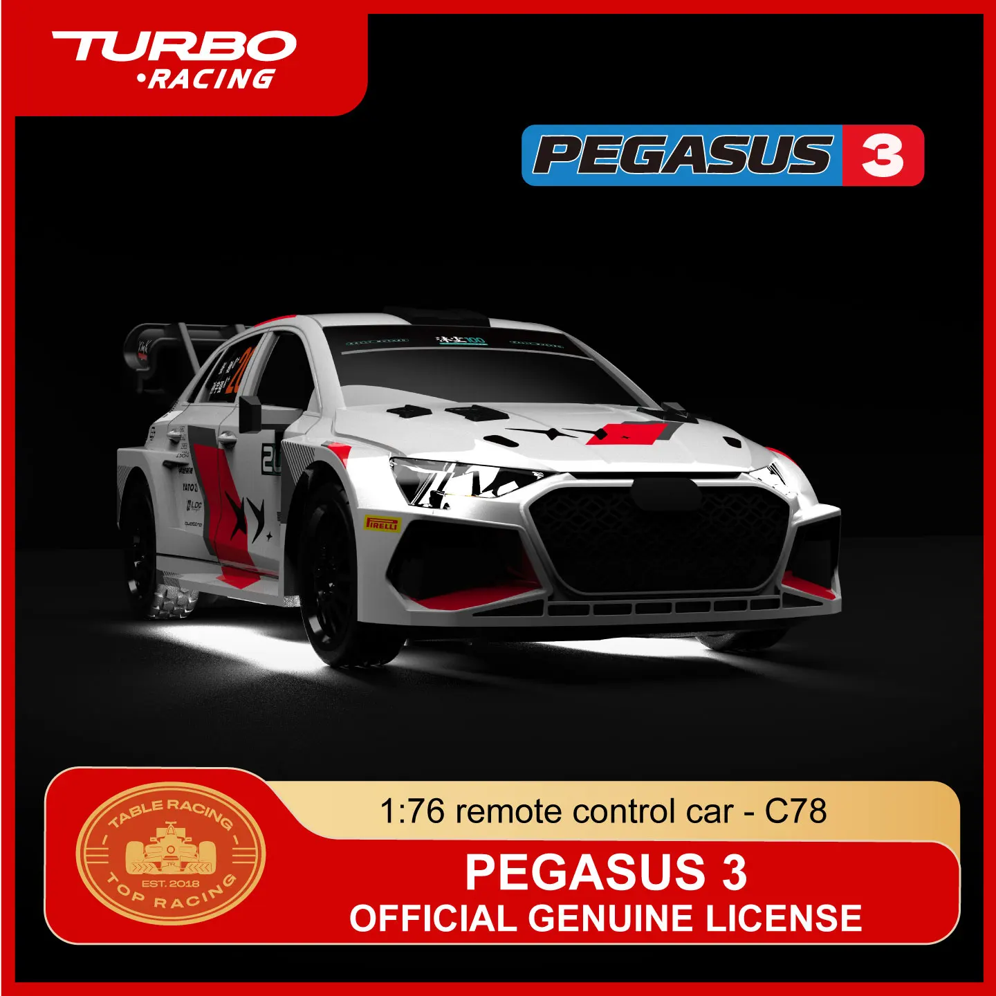 Turbo Racing 1:76 C78 Rc Car Mini Pegasus 3 Official Limited Edition Rc On-road Sports Car RTR Tabletop Racing Toy for Kids Gift