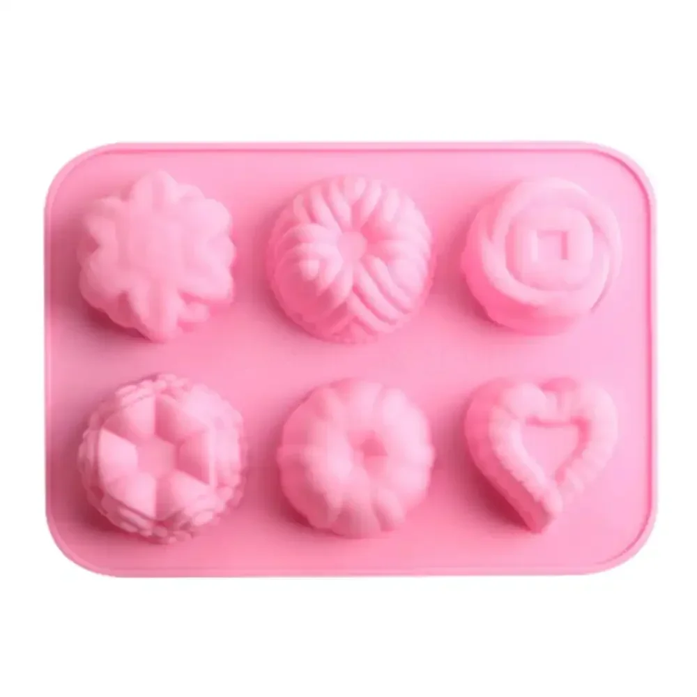 YUEHAO-Molde De Cozimento De Silicone Para Bolo De Biscoitos, Decoração De Amor, Flores, Muffin, Chocolate, Molde Estrela, Gadgets De Cozinha, Rosa