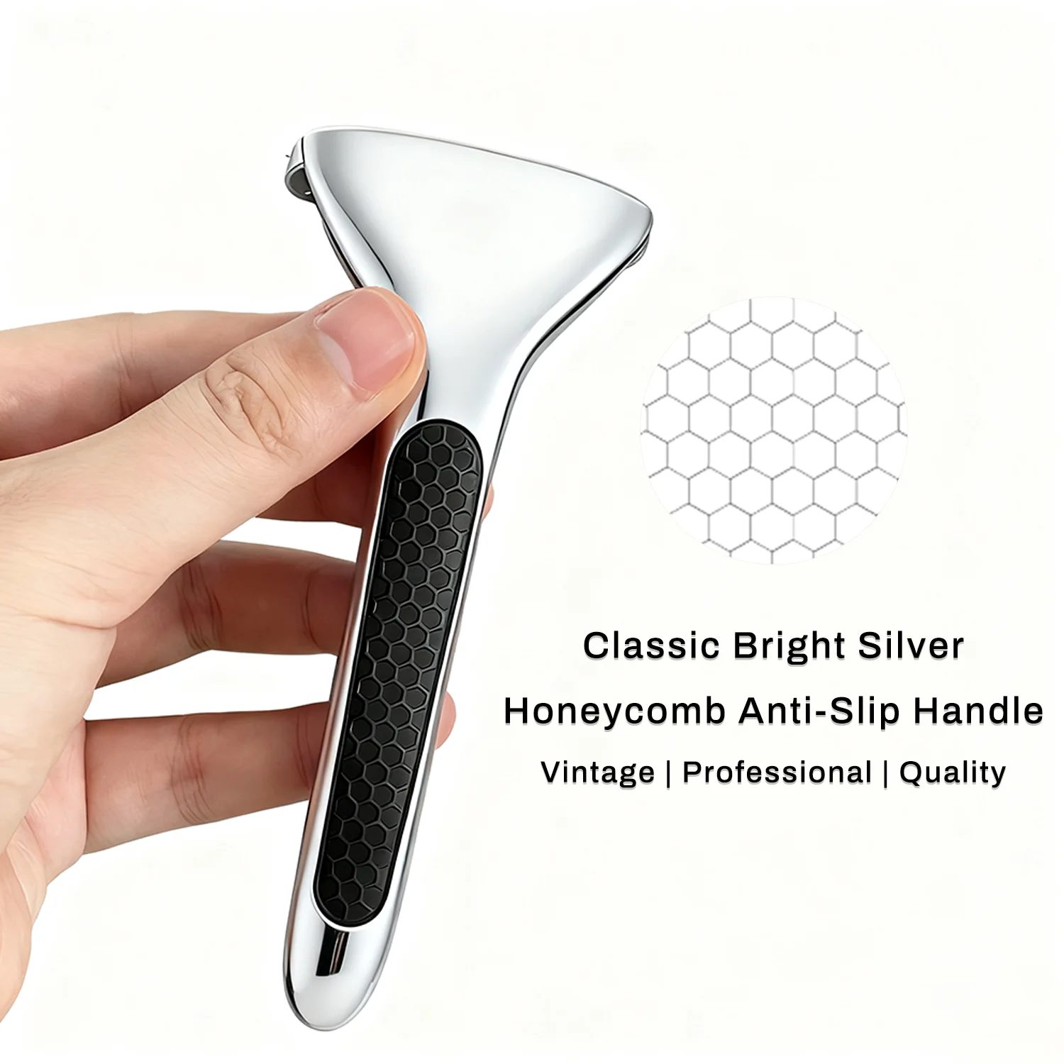 Magnetic Manual Razor for Men Detachable Magnetic Shaving Head Anti‑Slip Handle Metal Body Safety Beard Men Shaver Razor