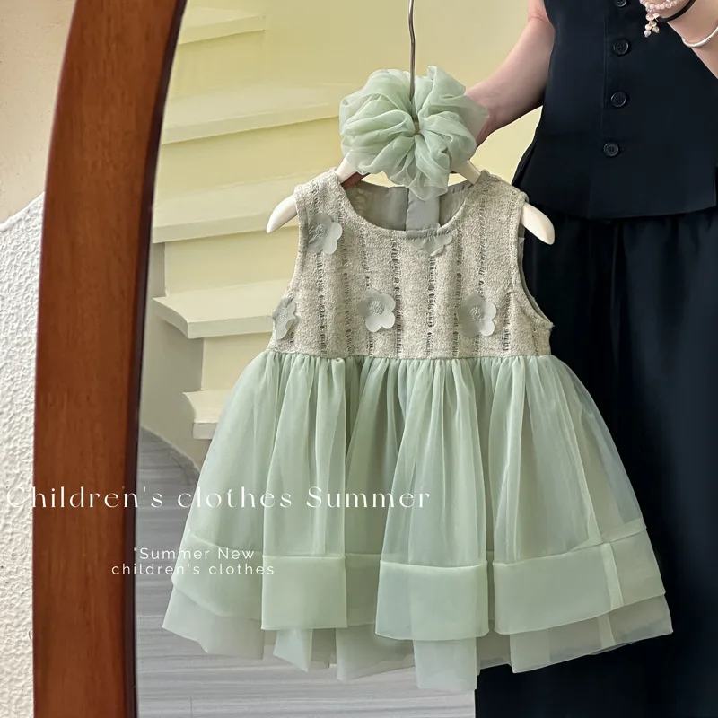 

New style girls' dress, children's sweet princess dress, baby girl's fresh and cute tank dress