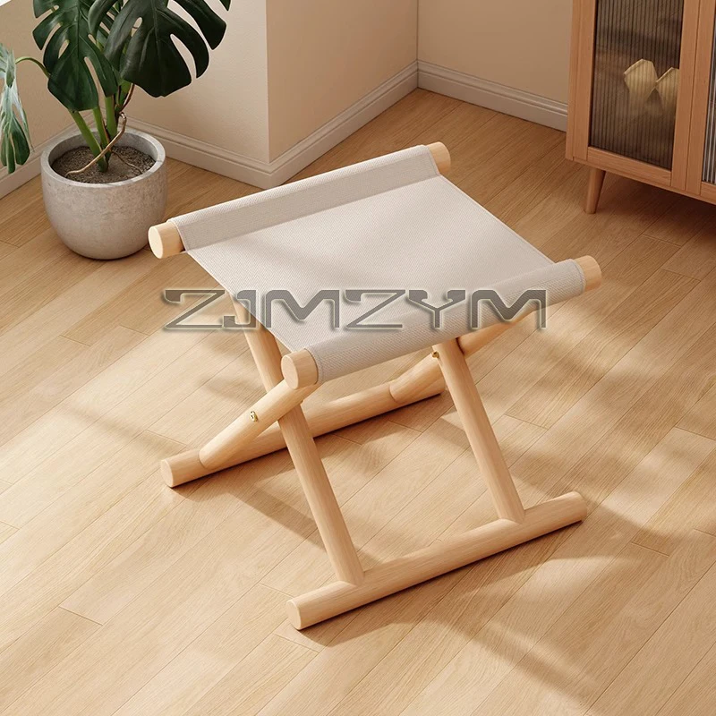Solid Wood Maza Stool Soft Seat Bench Portable Outdoor Foldable Household Camping Picnic Party Stool Bench Fishing Chair