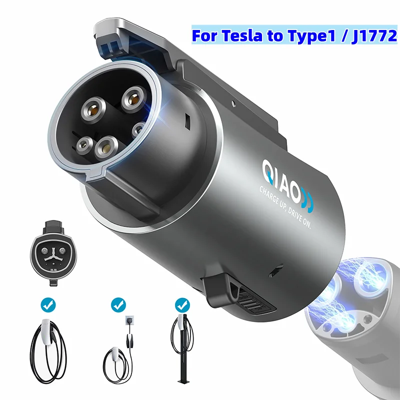 

QIAO Electric Vehicle Adapter Charging For Tesla to Type1 / J1772 EV Car Charger Connector Conversion Gun Socket Max 80A, 250V