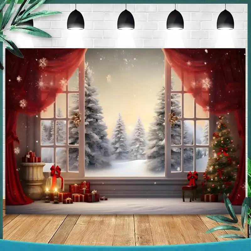 (جديد) 210X150 سنتيمتر عيد الميلاد خلفية القماش شجرة عيد الميلاد ندفة الثلج الطرف الديكور الأطفال التصوير خلفية القماش #5