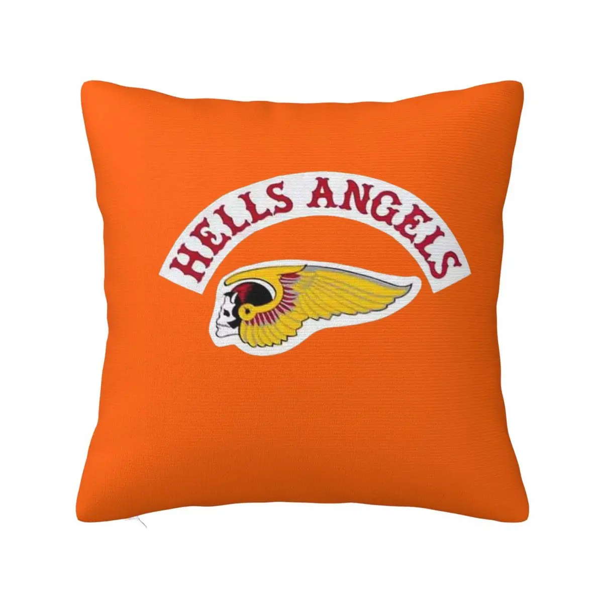 Hells Angels World Logo Pillowcase Soft Polyester Cushion Cover Decoration Throw Pillow Case Cover Home Zipper 45*45cm