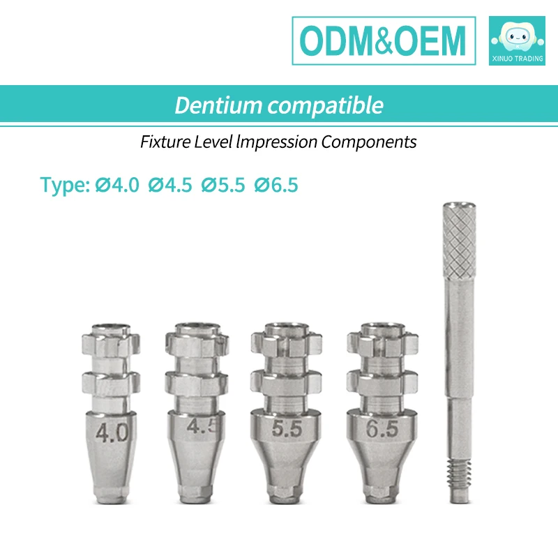 OEM Dentium Compatible Titanium Impression Coping Pick-up Open Tray Technique for Internal Hex Metal Metal Factory Direct Sales