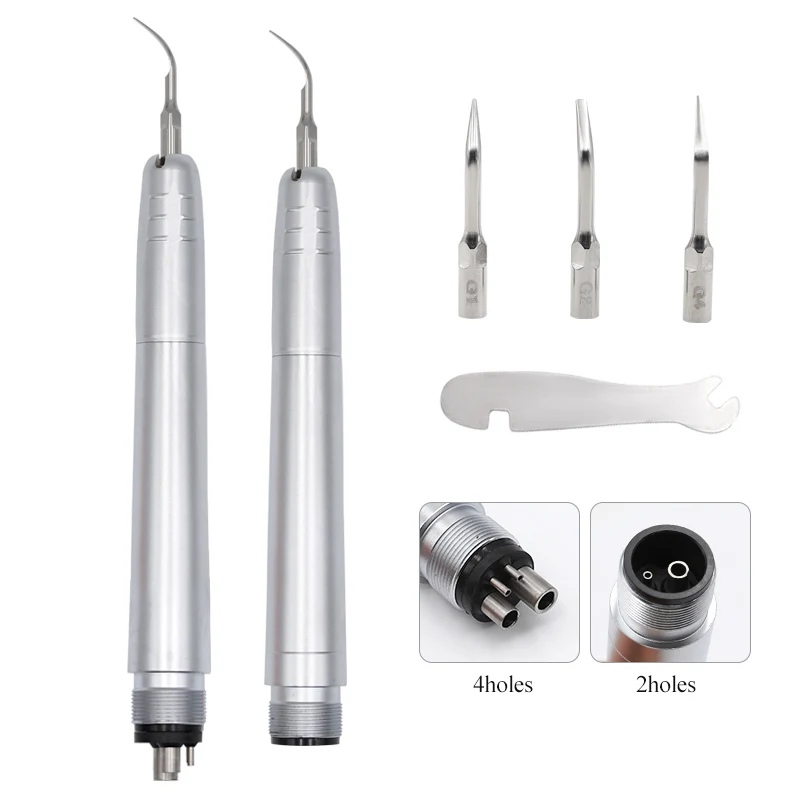 

Dental Ultrasonic Air Scaler Handpiece Super Sonic Scaling Technology 6200-6450Hz Frequency Pneumatic Scaler 2/4 Hole