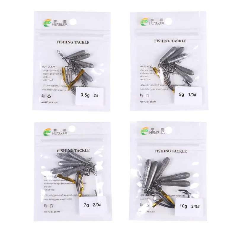 5PCS Anti- Snag Lead Sinker Crank Hook 3.5 - 10g Lead Head Hook Soft Bait Set New Lure Fishing Hook view 6